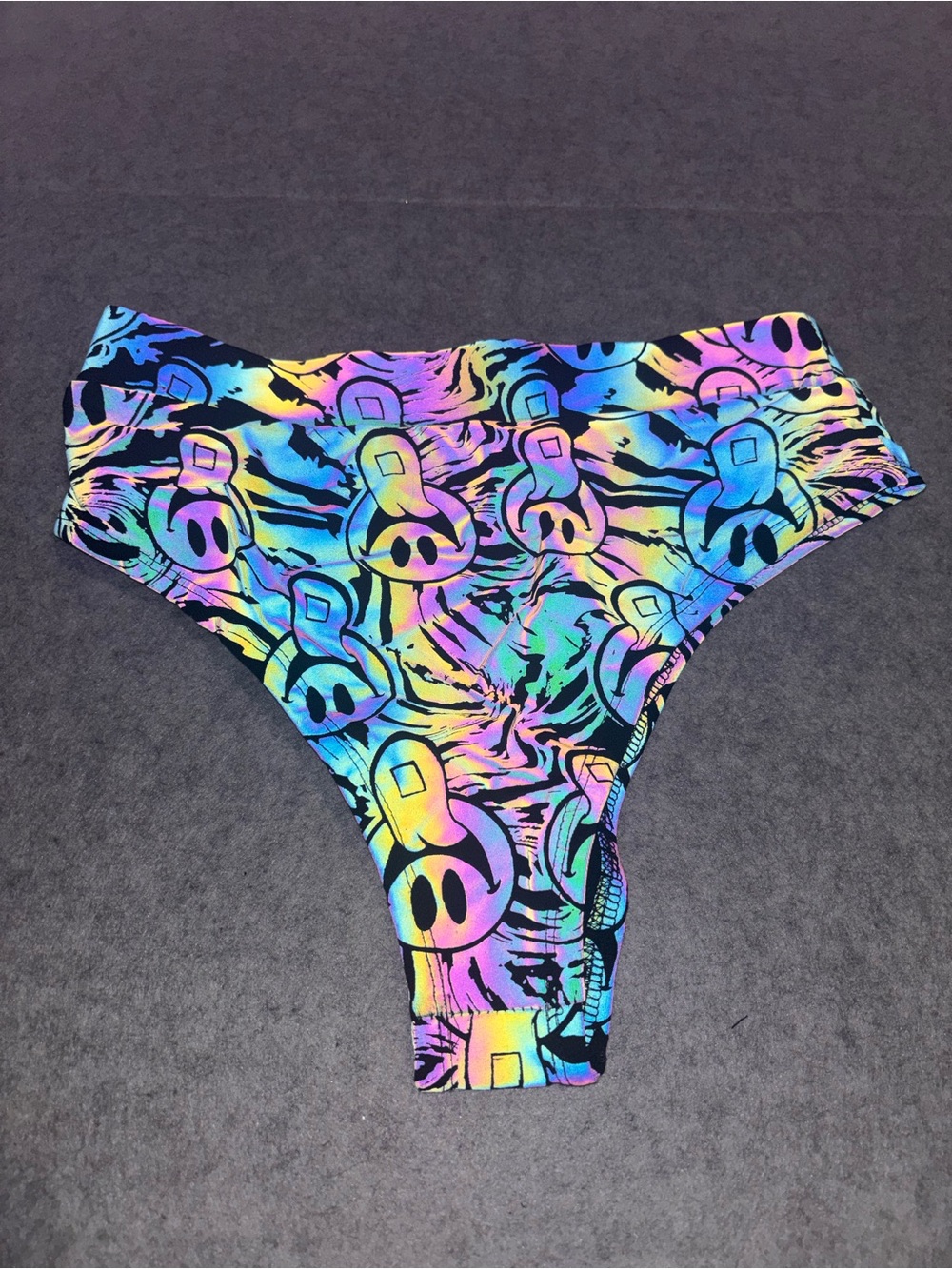 iHeartRaves Rainbow Reflective Happy Hour Smiley Rave Bottoms